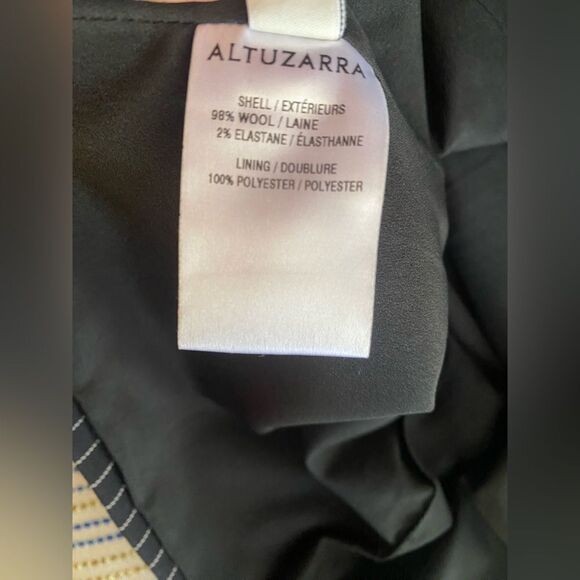 ALTUZARRA Dress Womens Size 40 Black/white Wool Knit Sleeveless V Neck - Picture 10 of 11